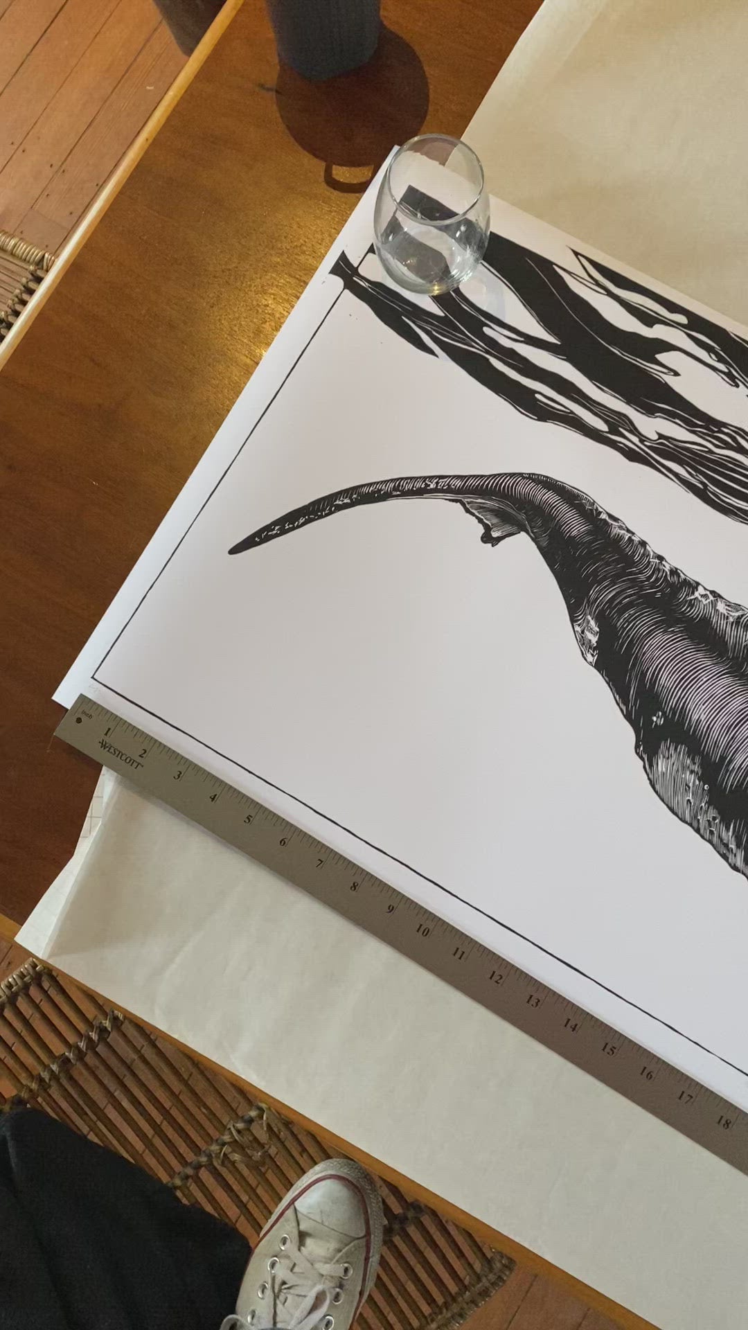 40”x17” humpback whale digital print