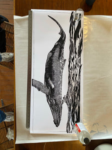 40”x17” humpback whale digital print